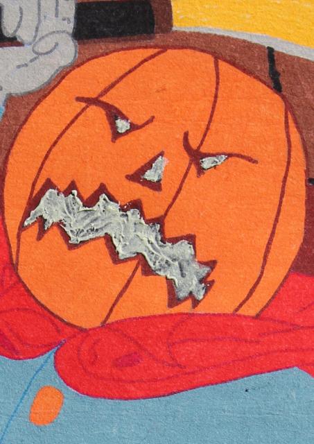 photo of retro vintage Halloween paint by number art poster wall hanging, Headless Horseman #8