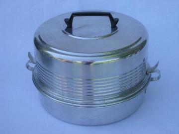 catalog photo of retro vintage aluminum potluck / picnic pie & cake carrier cover