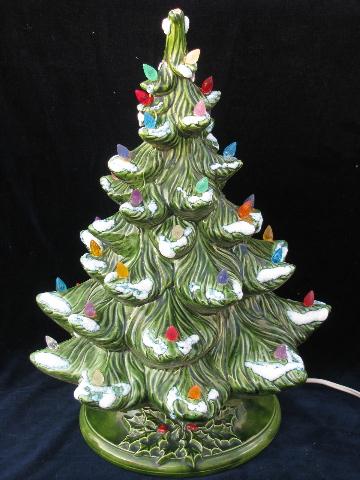 photo of retro vintage ceramic table-top Christmas tree, electric lights! #1