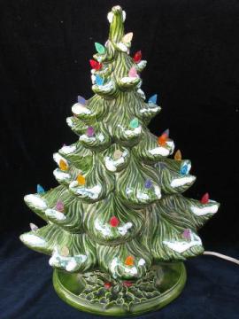 catalog photo of retro vintage ceramic table-top Christmas tree, electric lights!