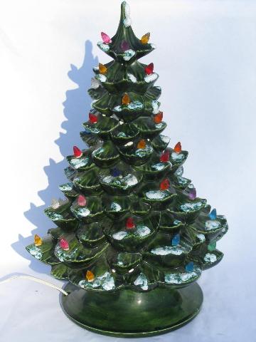 photo of retro vintage ceramic table-top Christmas tree, electric lights! #1