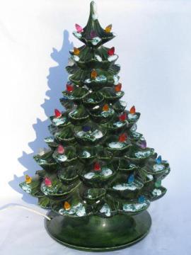 catalog photo of retro vintage ceramic table-top Christmas tree, electric lights!