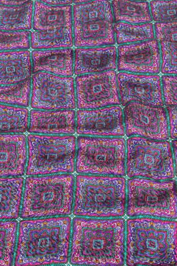 photo of retro vintage hi - fashion purple paisley foulard print poly moire fabric #3