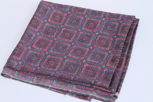 photo of retro vintage hi - fashion purple paisley foulard print poly moire fabric #5