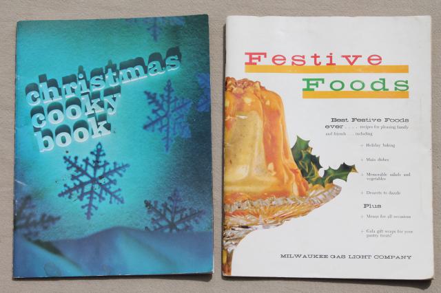 photo of retro vintage holiday cookbooks lot, 50s 60s 70s vintage Christmas cookies recipes #7