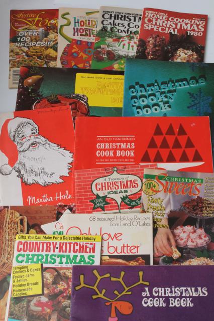 photo of retro vintage holiday cookbooks lot, 60s 70s 80s vintage Christmas cookies baking recipes #1