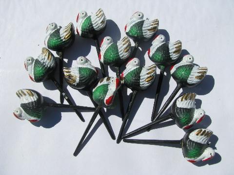 photo of retro vintage plastic Thanksgiving turkey cupcake picks toppers #1