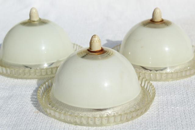 photo of retro vintage plastic clip on lamp shade, shades for single bulbs or flush mount ceiling light fixture #2