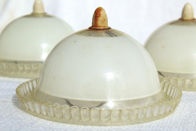 photo of retro vintage plastic clip on lamp shade, shades for single bulbs or flush mount ceiling light fixture #4