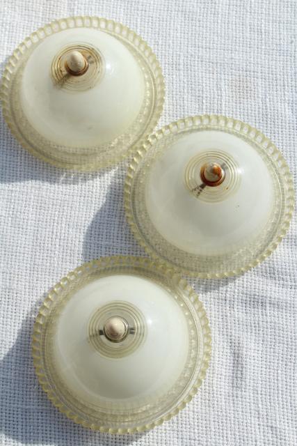 photo of retro vintage plastic clip on lamp shade, shades for single bulbs or flush mount ceiling light fixture #5