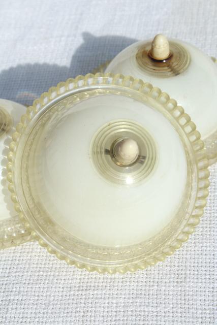 photo of retro vintage plastic clip on lamp shade, shades for single bulbs or flush mount ceiling light fixture #6