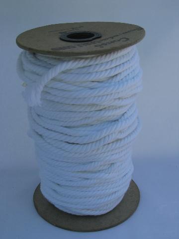 photo of retro vintage sewing trim, fat piping cord, nautical style white cotton rope #1