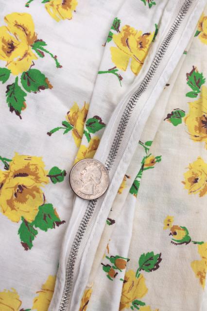 photo of retro vintage yellow roses print pillowcases & cotton duvet / comforter cover #4