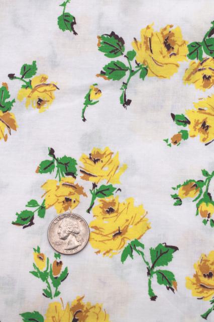 photo of retro vintage yellow roses print pillowcases & cotton duvet / comforter cover #5