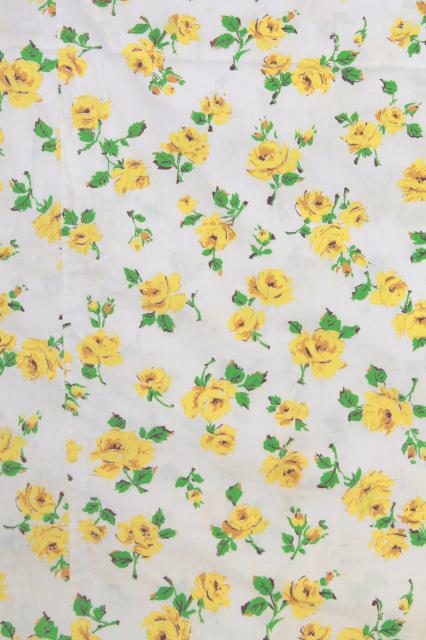 photo of retro vintage yellow roses print pillowcases & cotton duvet / comforter cover #8