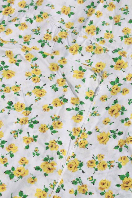 photo of retro vintage yellow roses print pillowcases & cotton duvet / comforter cover #9