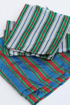 catalog photo of ribbon striped vintage taffeta fabric, jewel tone colored striped taffeta