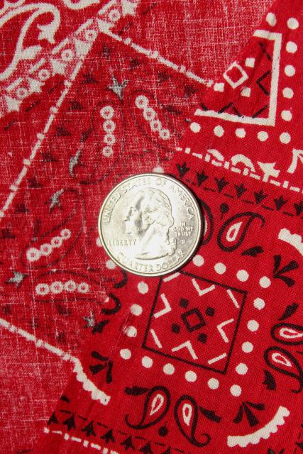 photo of rockabilly vintage red cotton bandana print fabric 36 wide sewing material #5