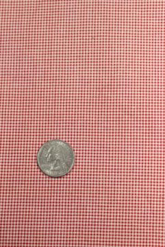 catalog photo of rockabilly vintage red white gingham mini checked cotton print shirting fabric 11 yds