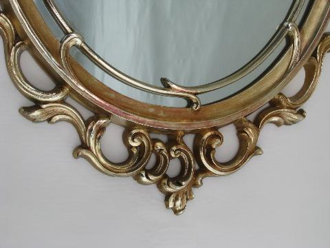 photo of rococo baroque gold frame, 60s french country style mirror #3