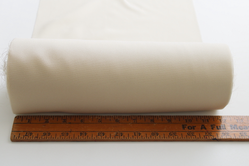 photo of roll of georgette fabric for bridal sewing trim or flowers, faux silk deep ivory poly #4