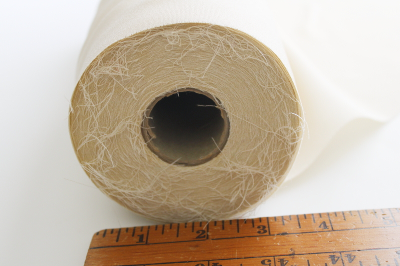 photo of roll of georgette fabric for bridal sewing trim or flowers, faux silk deep ivory poly #5