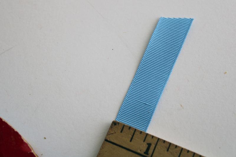 photo of roll of vintage cotton / rayon grosgrain ribbon approx 45 yards light blue #5