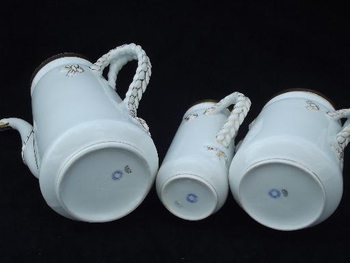 photo of rope and anchor antique 19th century Haviland Limoges porcelain tea coffee set #8