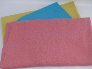 catalog photo of rose pink / aqua / butter yellow linen weave cotton, rayon blend fabric lot