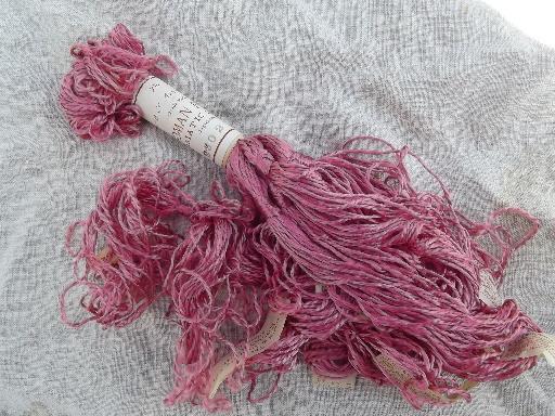 photo of rose pink artificial silk embroidery thread, antique silky rayon floss #1