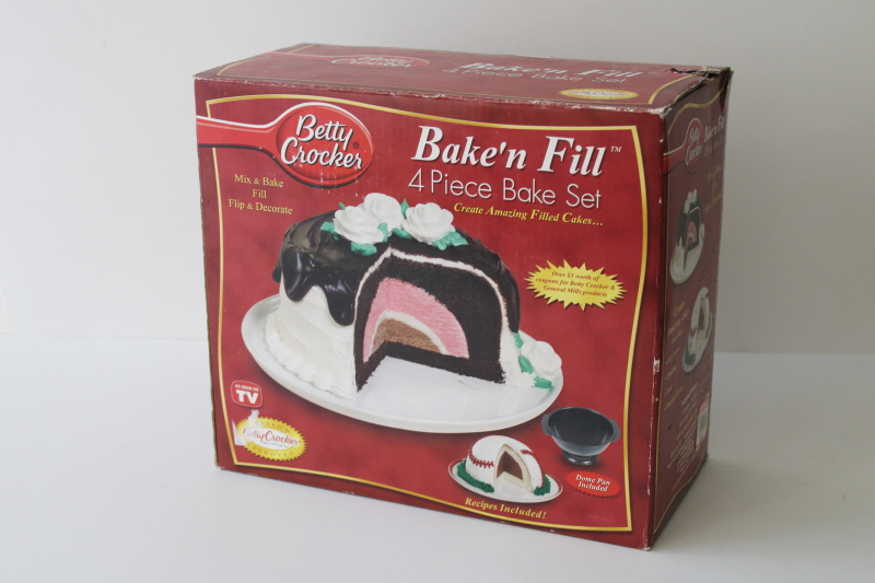 photo of round bombe cake pan or ice cream mold, Betty Crocker Bake & Fill set w/ instructions #1