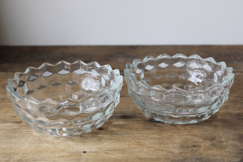 photo of round clear glass fairy light cube pattern, marked Homco Made in USA 80s vintage  #2