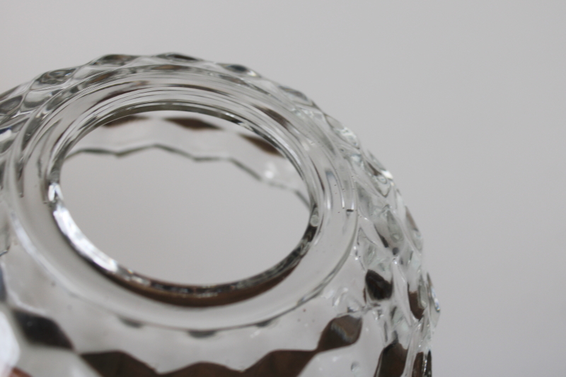 photo of round clear glass fairy light cube pattern, marked Homco Made in USA 80s vintage  #3