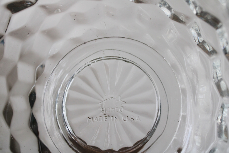 photo of round clear glass fairy light cube pattern, marked Homco Made in USA 80s vintage  #4