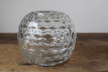 catalog photo of round clear glass fairy light cube pattern, marked Homco Made in USA 80s vintage 