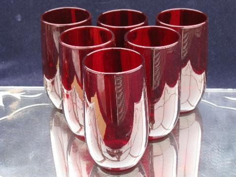 photo of royal ruby, 6 vintage glasses #1