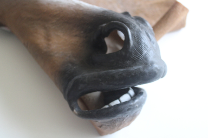 photo of rubber horse head costume mask, adult size  #3