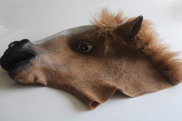 rubber horse head costume mask, adult size 