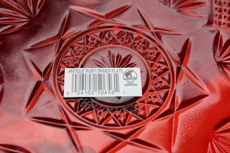 photo of  ruby red antique pattern Cristal d'Arques Arcoroc dinner plates, set of 4  #4