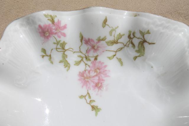 photo of ruffled edge vintage china bowls or candy dishes, antique Austria porcelain #5