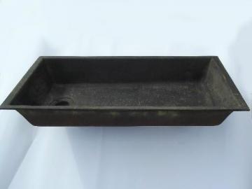 catalog photo of rustic antique cast iron sink, farmhouse laundry sink for kitchen porch