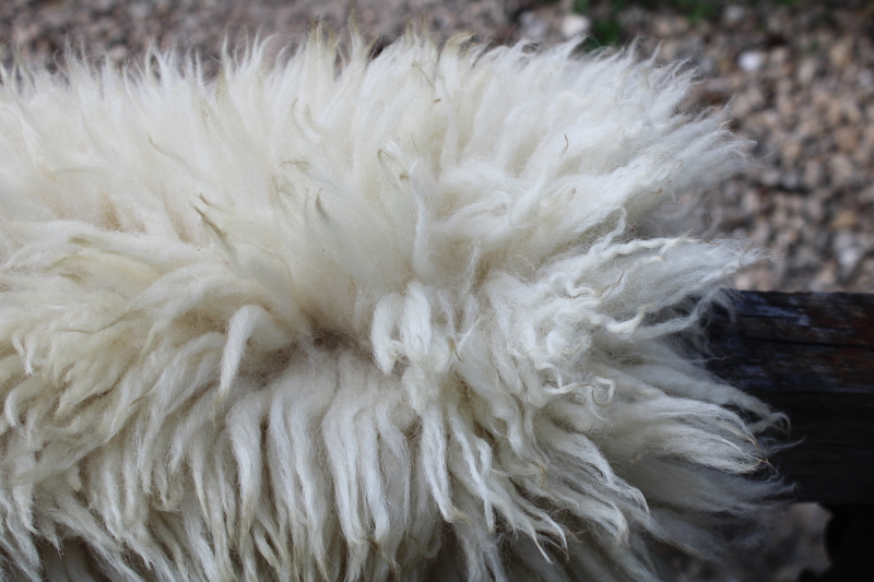 photo of rustic boho decor sheepskin hide soft fur rug or mat, fluffy natural wool  #8