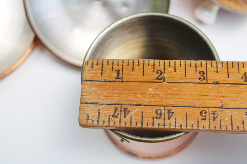 photo of rustic french country kitchen style vintage copper canisters, nesting canister set of 4 #5
