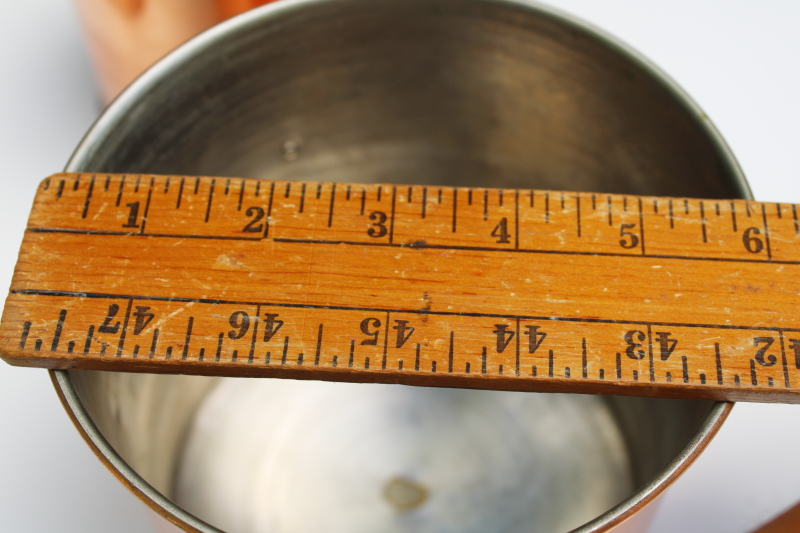 photo of rustic french country kitchen style vintage copper canisters, nesting canister set of 4 #8