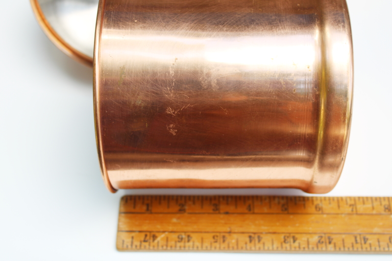 photo of rustic french country kitchen style vintage copper canisters, nesting canister set of 4 #9