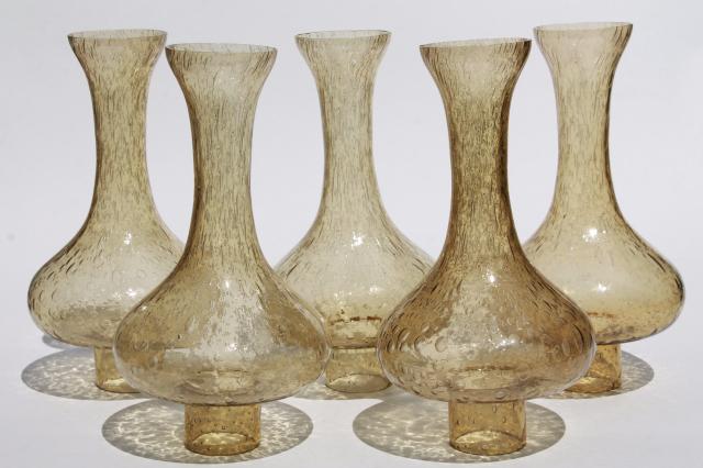 photo of rustic hand blown glass hurricanes, vintage Mexican glass lamp shades for chandelier light #1