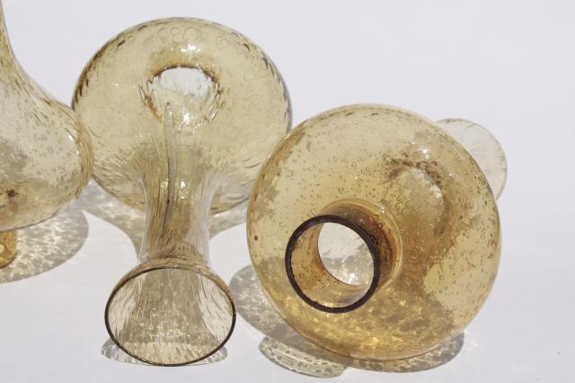 photo of rustic hand blown glass hurricanes, vintage Mexican glass lamp shades for chandelier light #4