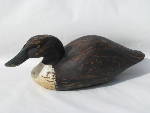 photo of rustic hand-carved wood folk art painted duck decoys for lodge or cabin #2