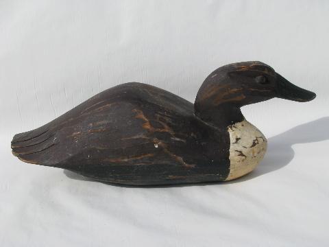 photo of rustic hand-carved wood folk art painted duck decoys for lodge or cabin #4