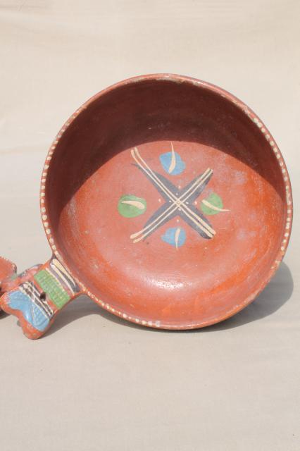 photo of rustic handcrafted Mexican pottery, set of hand painted terracotta bowls #5